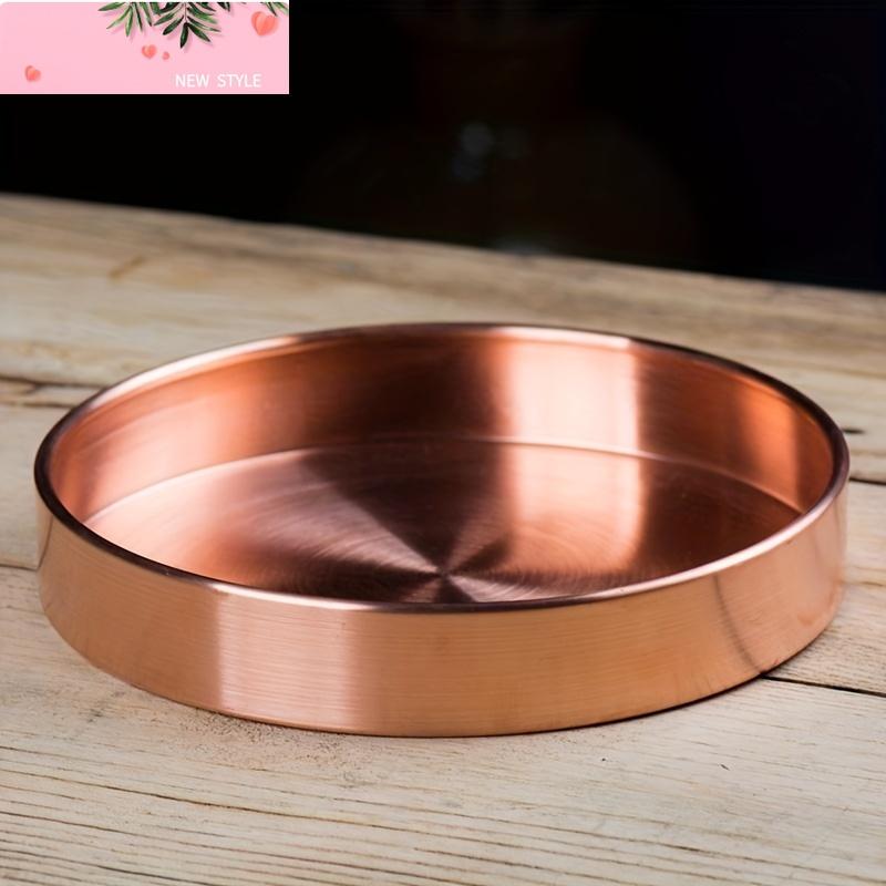 Buddhism Copper Manza Plate Auspicious Polishing Tantra Dish Buddhist 4.33 inch Tray Desktop Auspicious Altar Home Gift Decorati