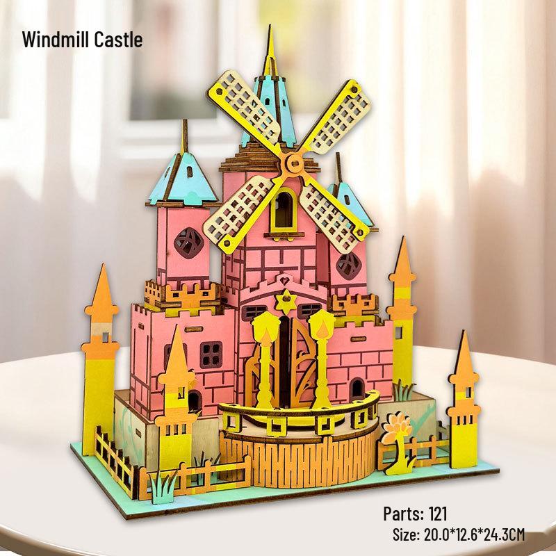 3D Wooden Ferris Wheel Puzzle - Educational DIY Gift for Kids