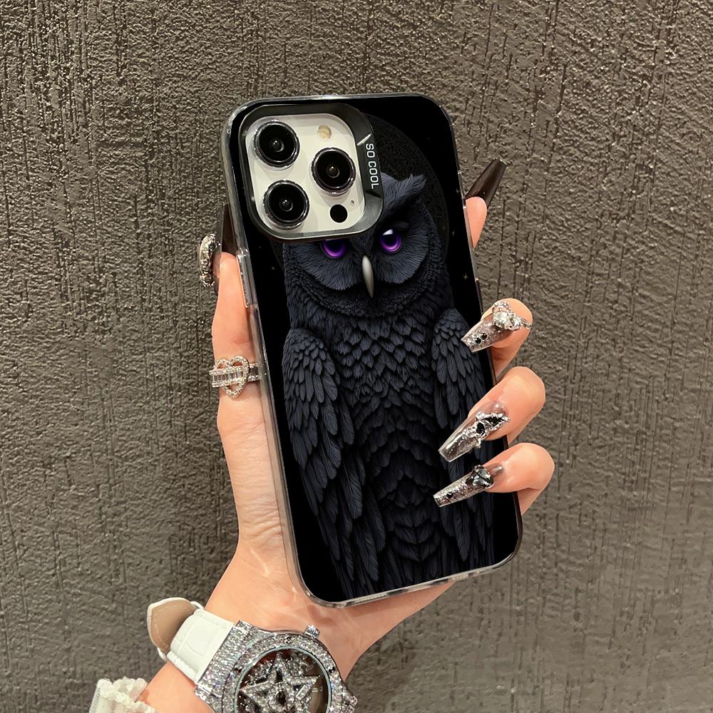 

Purple-eyed owl Phone Case case for iPhone17 16 15 14 13 12 11 Pro/ Max/Plus shock-proof rear cover anti-fingerprint iPhone 17
