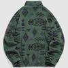 Men's Winter Fleece Half-Zip Loose Hoodie, Casual Plus Size Jacket