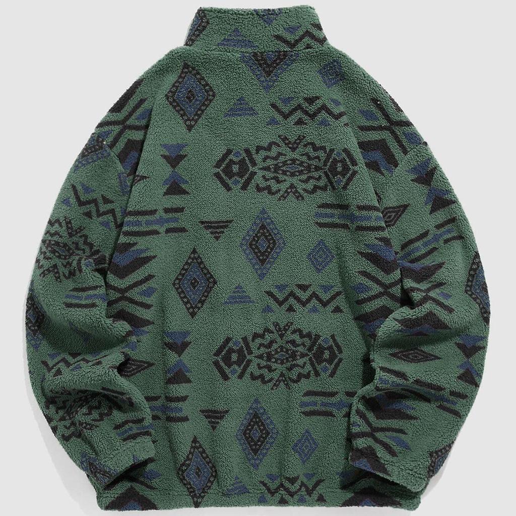Men's Winter Fleece Half-Zip Loose Hoodie, Casual Plus Size Jacket