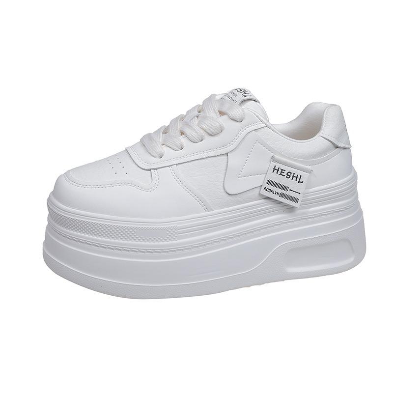 Thick-soled Heightening Shoes Women's Spring New Versatile Lace-up Air Force Little White Shoes Casual Shoes Board Shoes