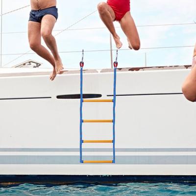 4 Step Boat Rope Ladder Folding Marine Rope Ladder Heavy Duty Climbing Rope Portable Rope Boarding Ladder