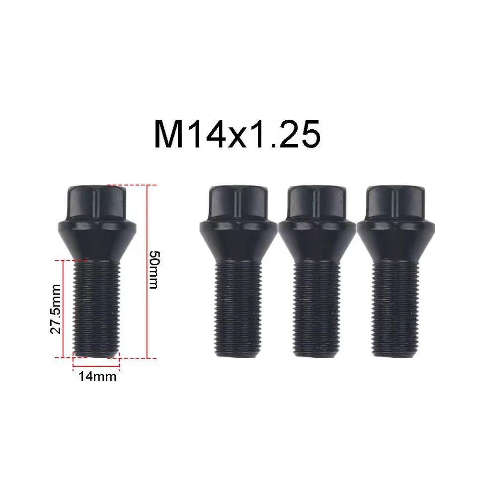 4 Stk. Radbolzen für BMW E90 E91 E92 E93 3 Stile Auto Universal Muttern Stehbolzen Schrauben M12 x 1.5 M14 x 1.5 M14 x 1.25 schwarz