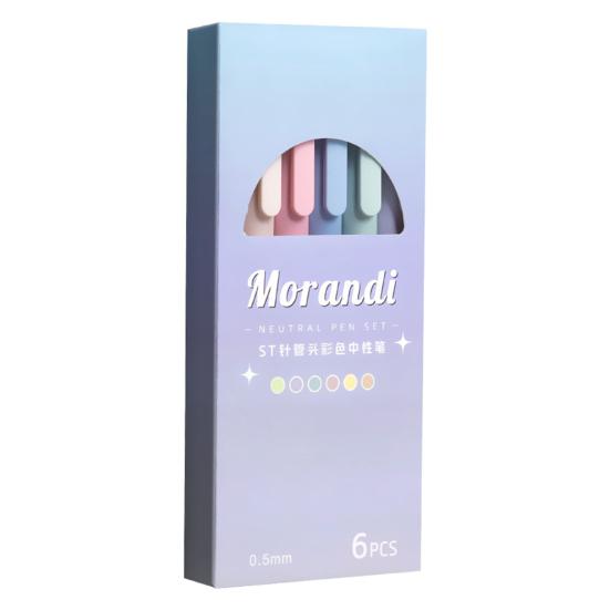 

6 шт. 0,5 мм гелевые ручки, дизайн с тонкими точками, быстросохнущие, удобные ручки, противоударные, для заметок, без размазывания, выдвижные гелевые ручки с чернилами для офисного использования 6pcs разноцветный