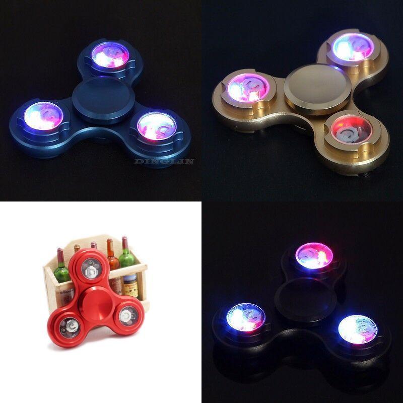 Premium Quality Led Light-up Flashing Fidget Tri-spinner For Anxiety And Stress Relief