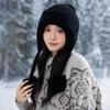 New Fleece Warm Knitted Hat Autumn and Winter Thickened Pullover Ear Protector Wool Fleece Hat Women's Hairball Hat