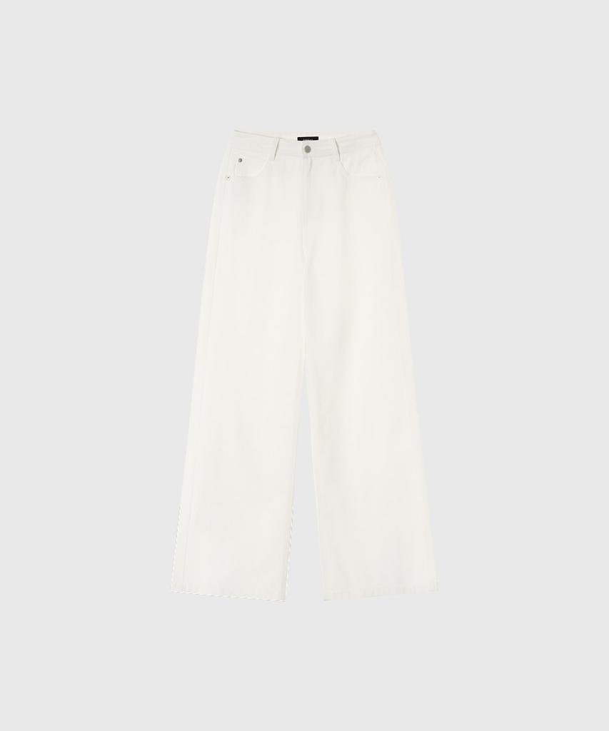 Lugkaeseuteu Linea Straight Denim Pants_White