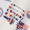 Artificial Crystal Bracelet Elastic Bracelet Independence Day Handmade Bracelet Stackable Bracelets for Adding Charm