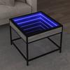 VidaXL Coffee Table with LED Infinity Sonoma Gray 50x50x41 Cm, Side Table, Living Room Table, Side Table, End Table 847680