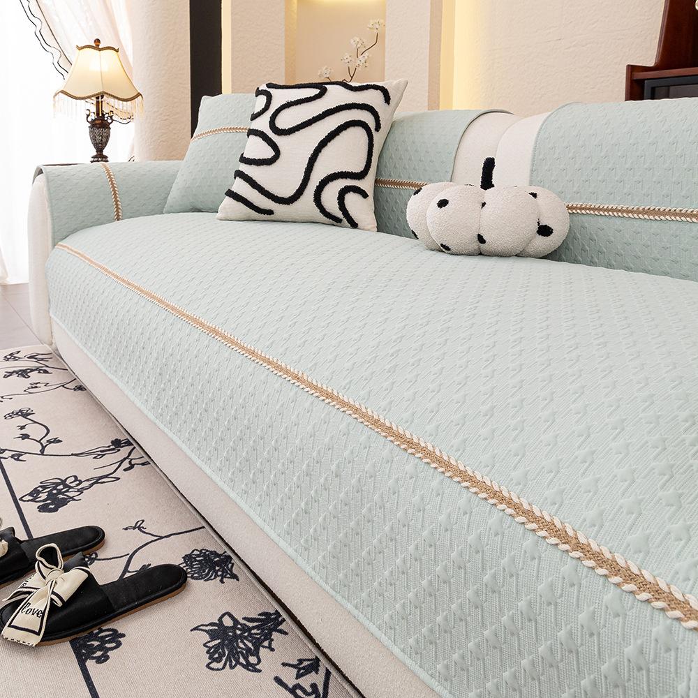 Qiandongge Summer Sofa Mat Mat Non-Slip  New Cool Ice Silk Leather Straight Row Summer Light Luxury Seat Cushion