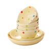 Cream Love Ceramic Tableware Set Creative Household Polka Dot Dishes Housewarming Gift Rice Soup Bowl Combination