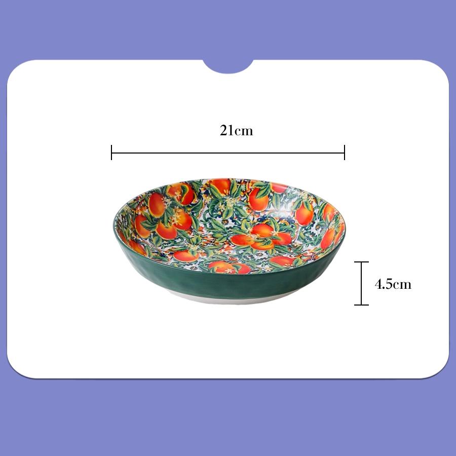 1PC Ceramic Tableware Bohemian Style Retro Home Tableware Creative Dim Sum Plate Fruit Plate Household Goods