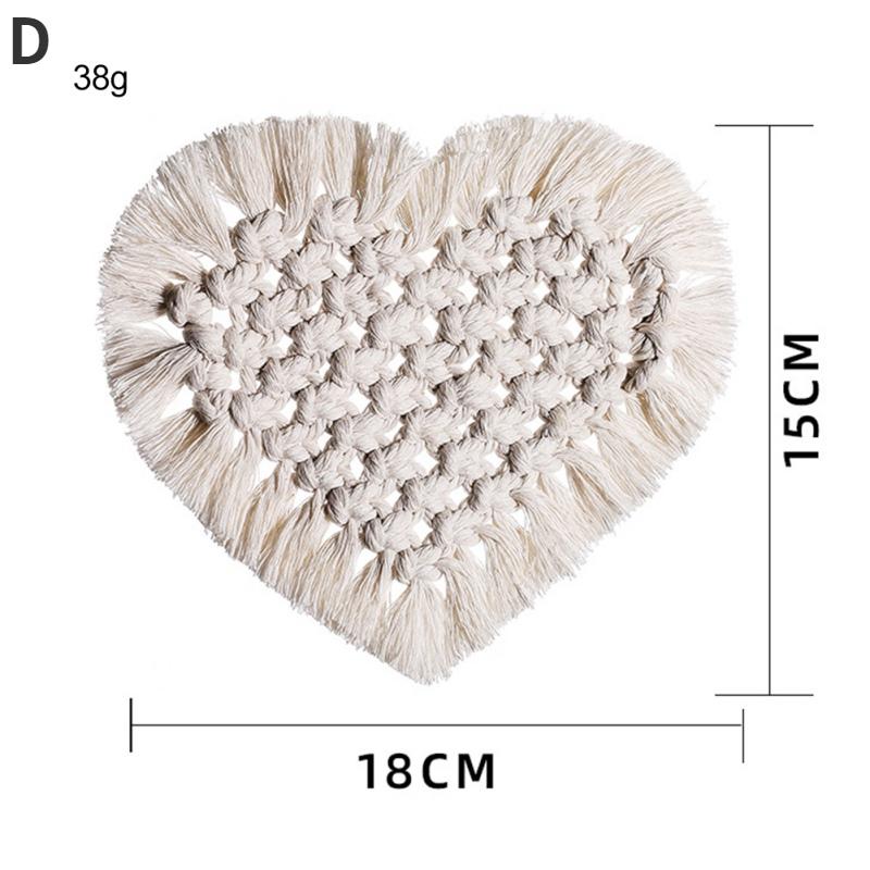 Home Creative Cotton Braid Coaster Handmade Macrame Cup Cushion Bohemia Style Non-slip Cup Mat
