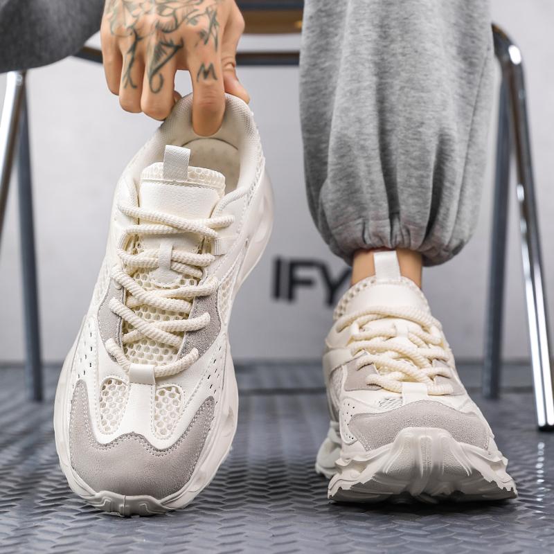 2025 Men's CasualTrendy All-match Fashion Height Inreasing Abrasion Resistant Breathable Dad Shoes Lace-up Student Campus Street