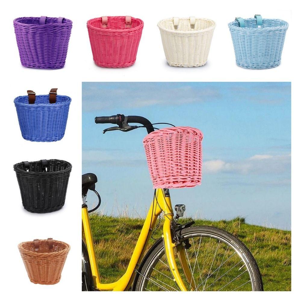 Adjustable Leather Straps Toddler Tiny Tricycle Baskets Front Handlebar Basket  Girls