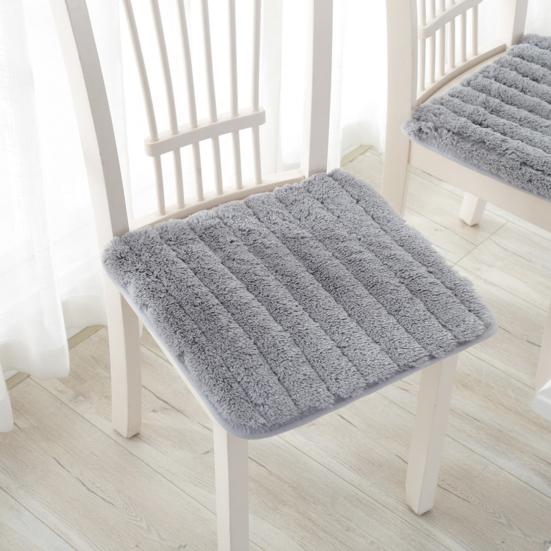 Soft Plush Pad for Kitchen Chairs Chair Cushion with Ties, Fuzzy Seat Anti-slip Office Bottom, Warm Fluffy Winter Mat Dining Skin Friendly Home