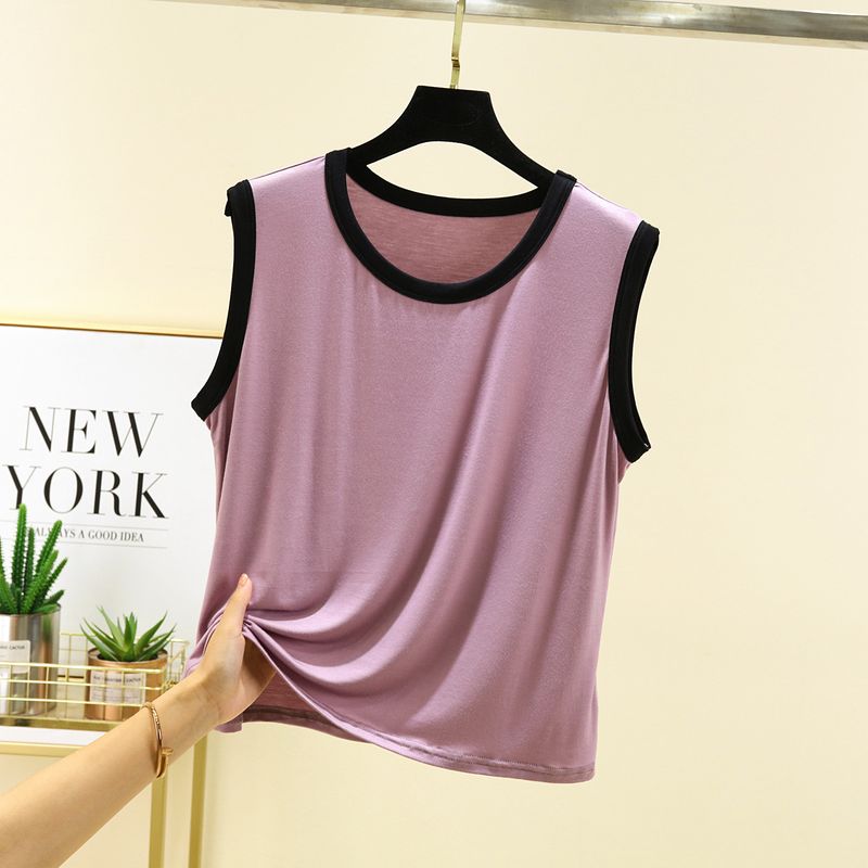 

Modal Camisole Women s Summer Inner Color Matching Short Slimming Bottoming Shirt Outwear Loose Sleeveless Top TARO 2XL (70.00 kg-82.50 kg recommended