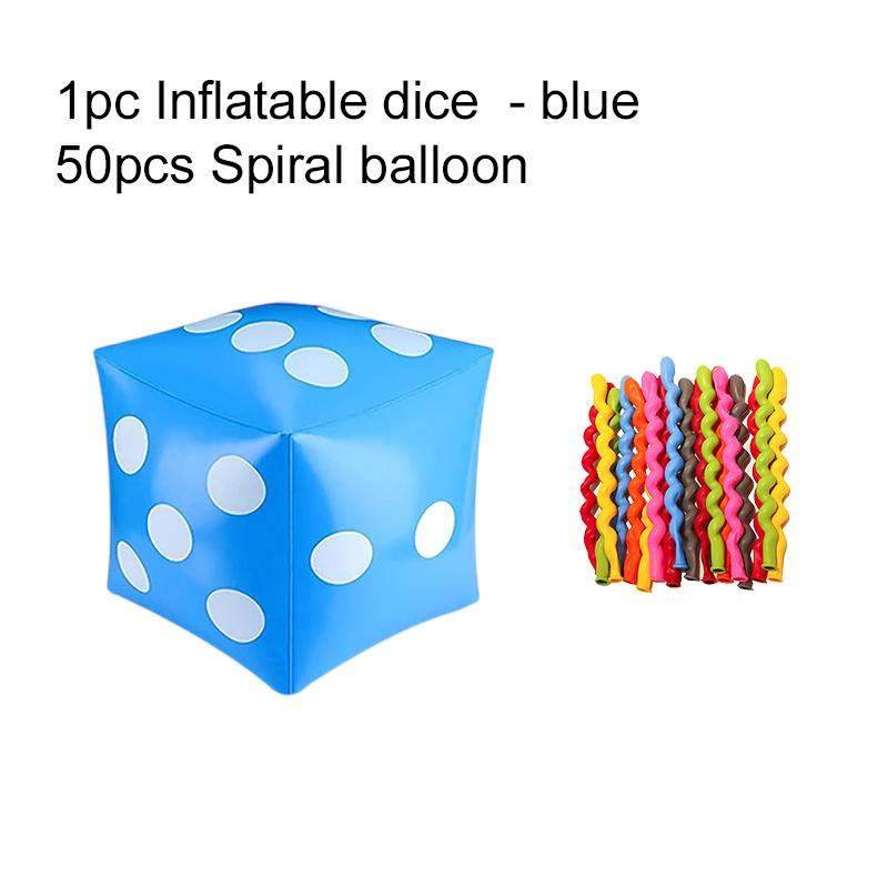 30cm Inflatable Dice Set with Pump Spiral/Long Strip Balloon Festival Gathering Decoration DIY Party Entertainment Supplies TMZ