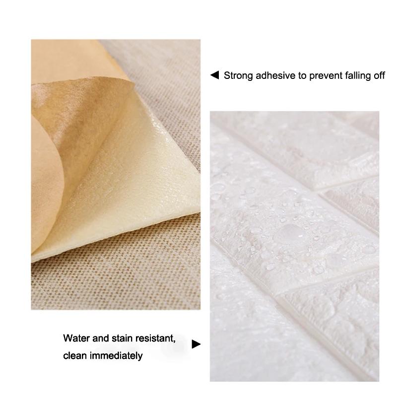 70cmx5M 3D Stickers  Continuous Brick Wall Stickers Self-adhesive Wallpaper Home Decoration Foam Wall Stickers