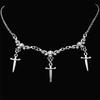 Romantic Gothic Blood Drop Crystal Bead Tassel Flower Cross Pendant Choker Necklace for Women Trendy Luxury Jewelry Party Gift