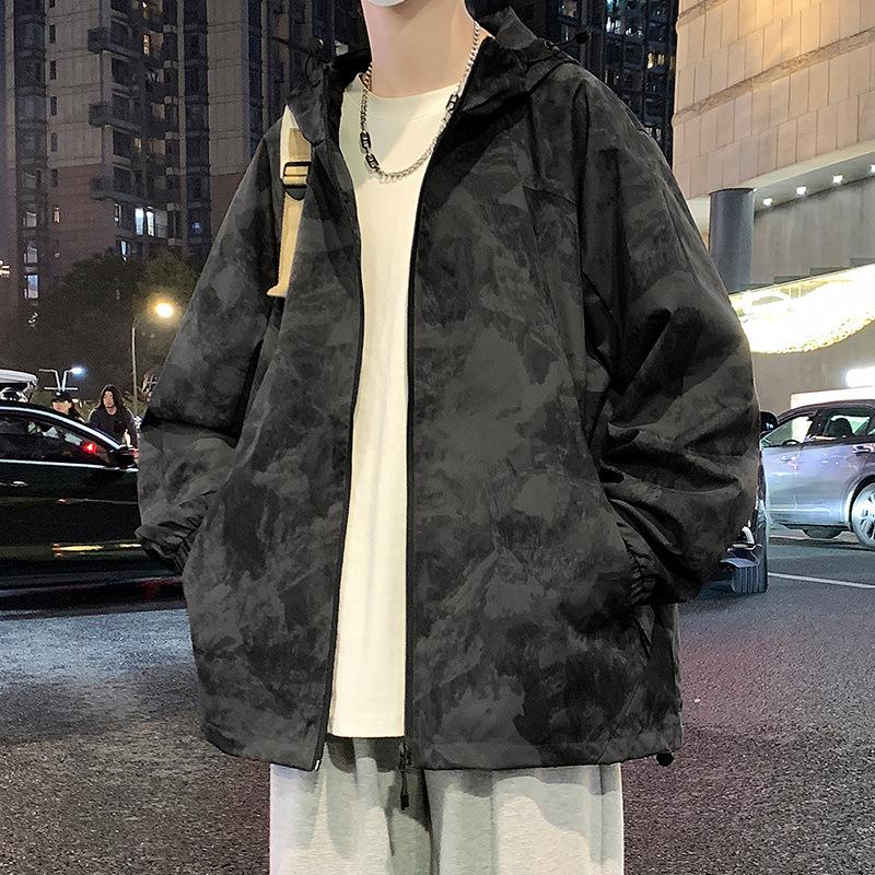 Spring and autumn new style men's Korean pure color hooded jacket assault clothes fashionable couples all-matching stylish outer