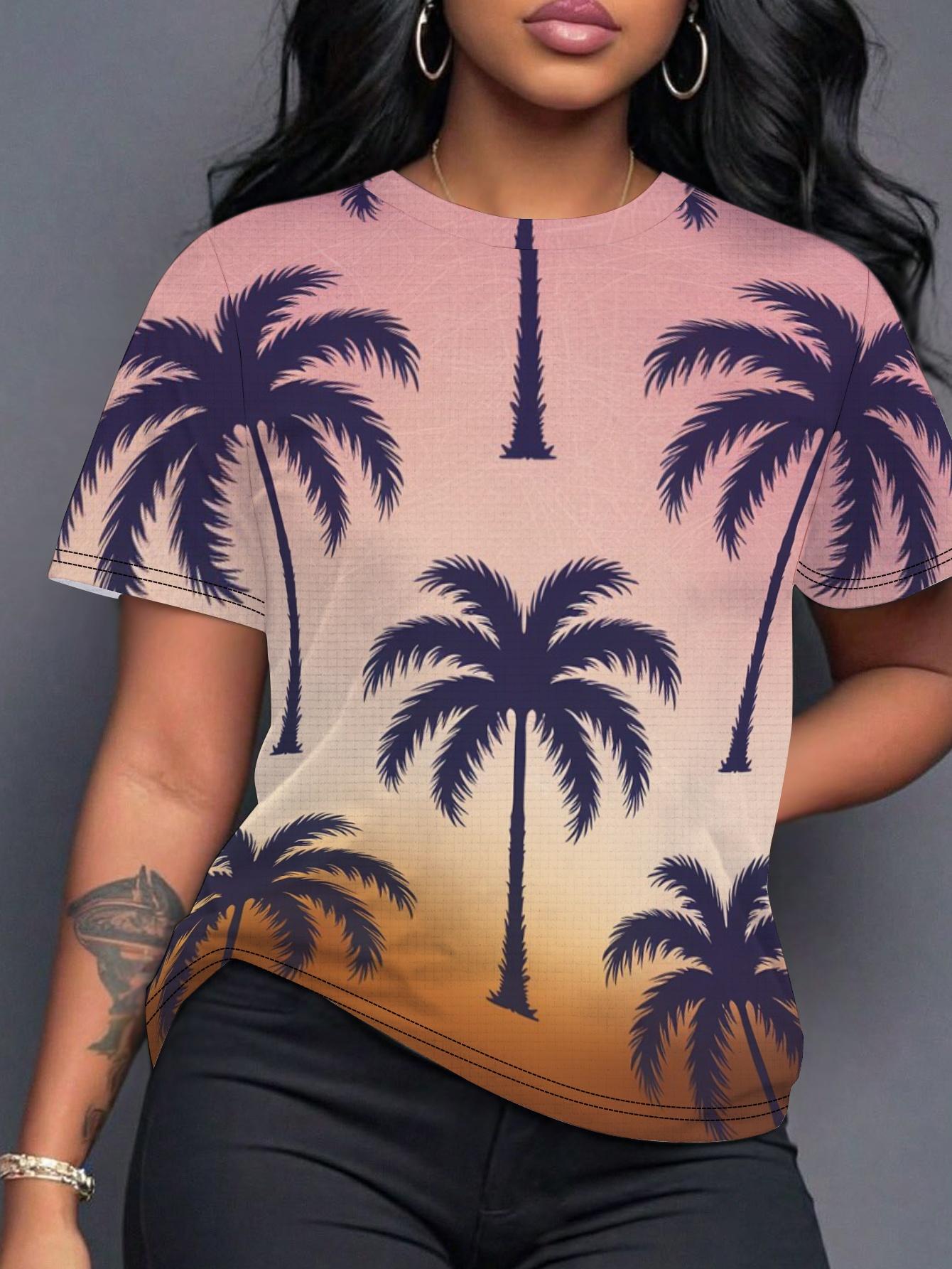 

Palm Silhouette Coded Women s Short-sleeve Clothing XL