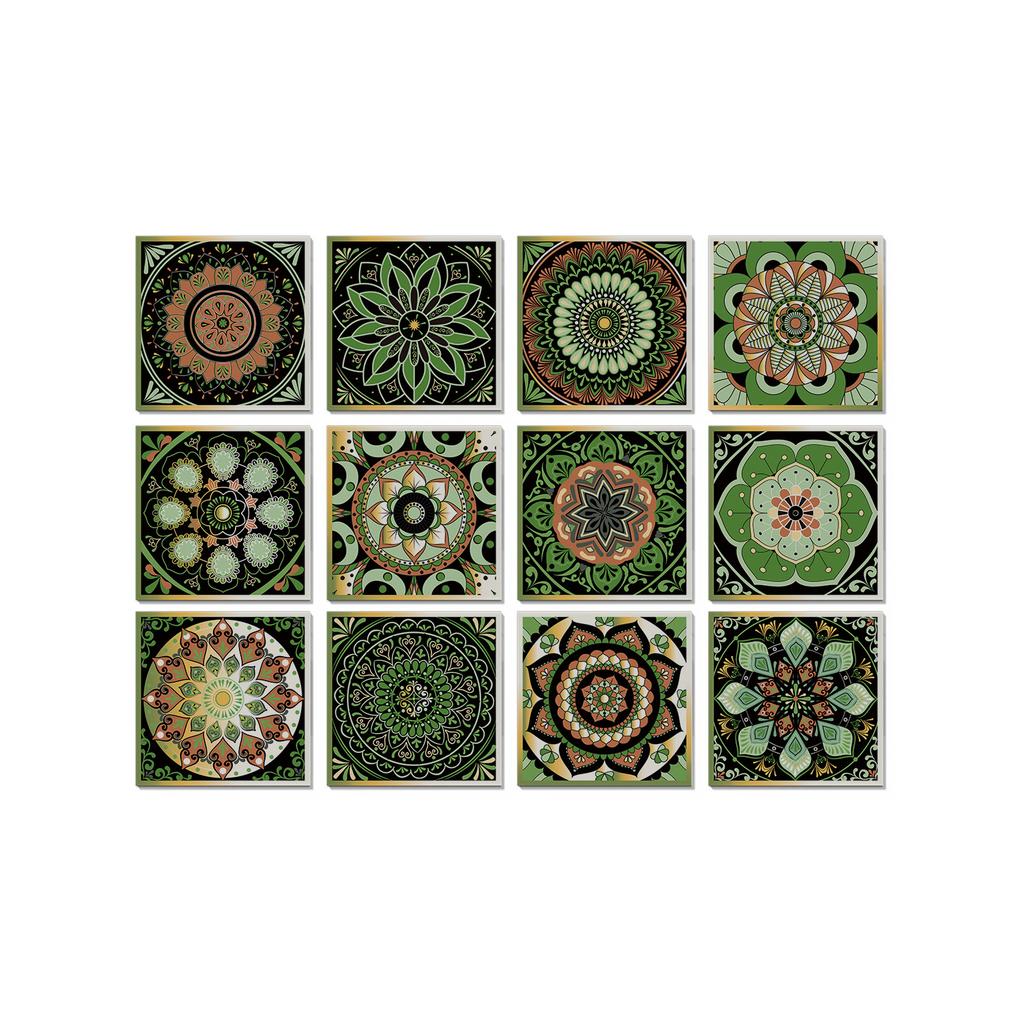 Mandala European Style Tile Self-Adhesive Wall Sticker, Bedroom Kitchen Waterproof And Oil-Proof Wallpaper Pet Wallpaper Tile Sticker