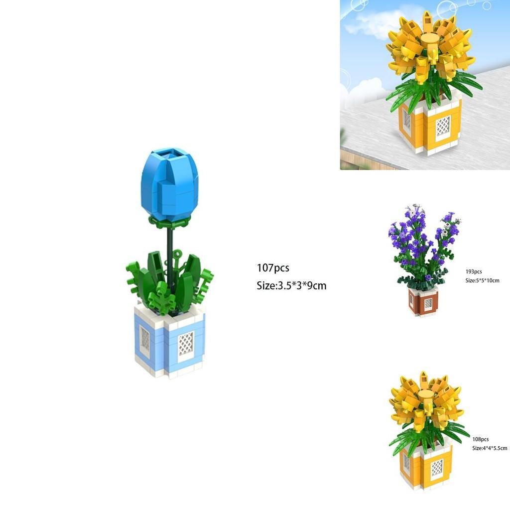 Rose Sunflower Daisy Building Blocks Model Toy Kids Gift – Decorate Surprise