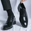 New Men's Pointed Business Office Patent Leather Casual Brogues Oxford Shoes Male Formal Wedding Dress Homecoming Footwear