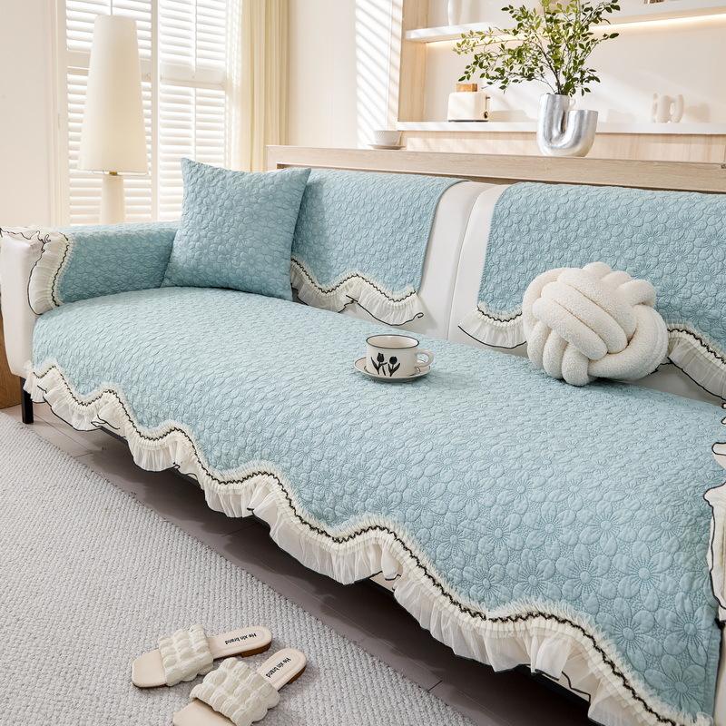 Cream Wind Sofa Cushion Universal In All Seasons  New Pure Cotton Summer Seat Cushion Sub-Cover Cloth Towel Fixed Non-Slip Cover
