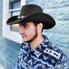 Vintage Zachodnie Kapelusze Kowbojskie z Podwiniętym Rondem Szerokorondo Fedora w Stylu Etnicznym ze Sztucznymi Srebrnymi Akcentami Kapelusz Filcowy dla Kobiet i Mężczyzn