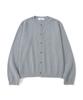 Knitted Basic Essential Crop Round Cardigan Melange Grey