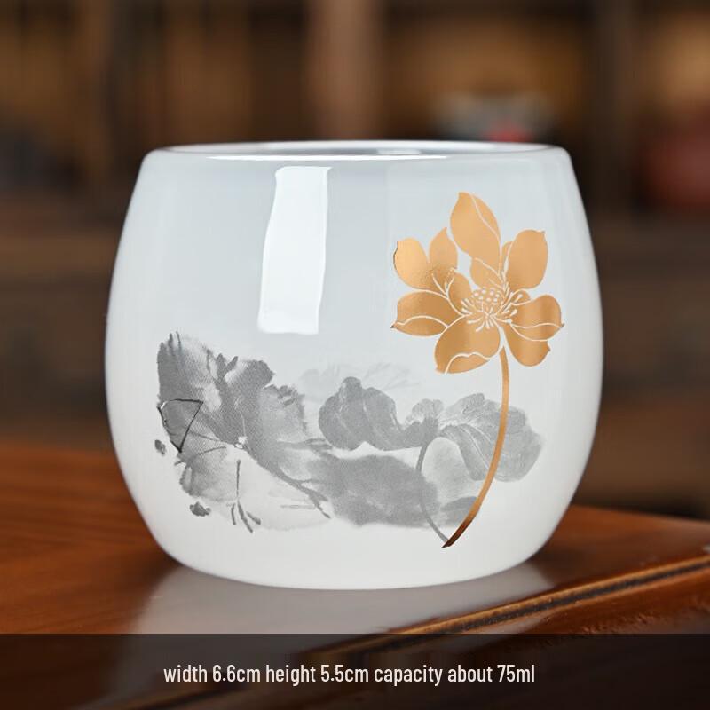 

Dehua Liuli Kung Fu Teacup with Lotus Blossom Design
