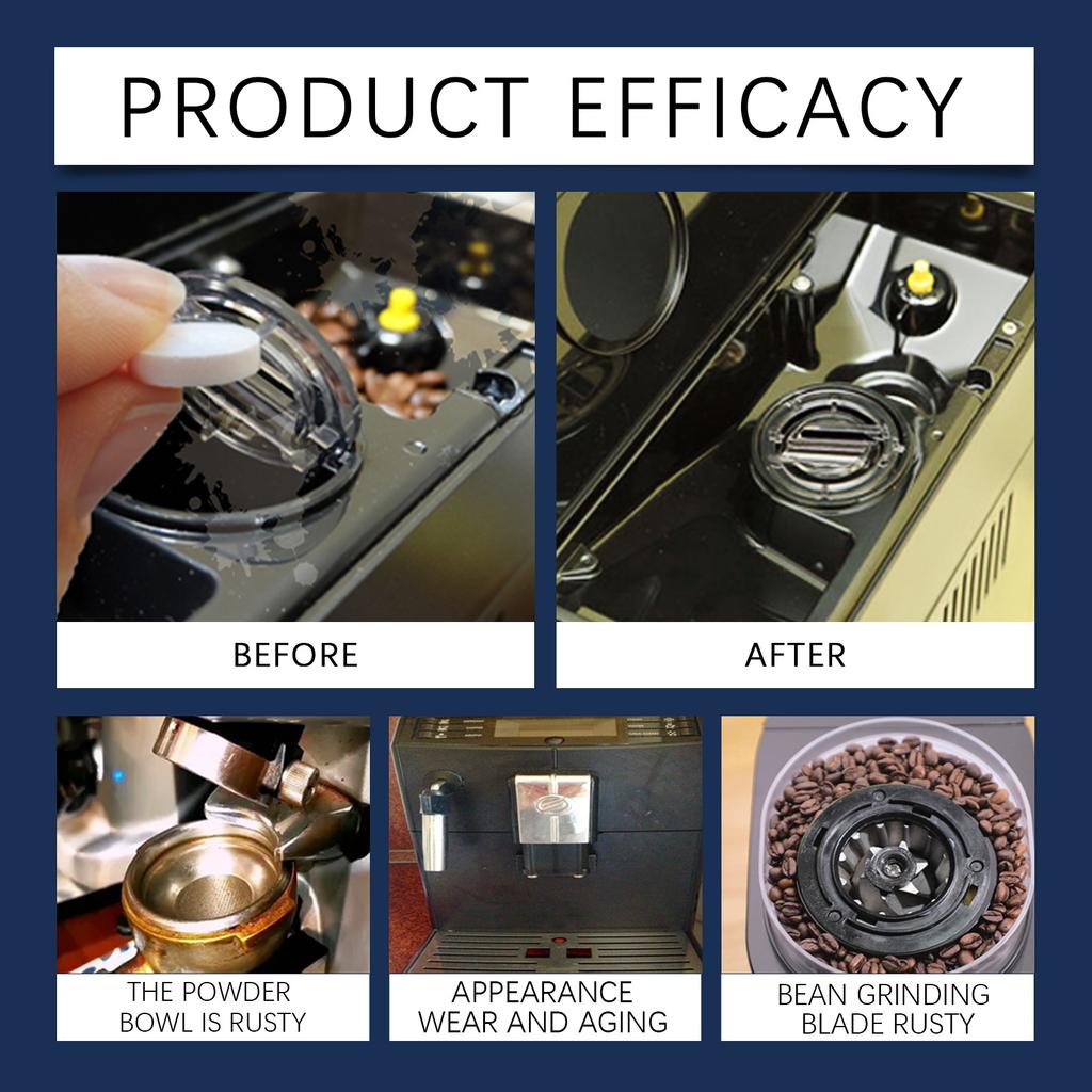 Coffee Machine Effervescent Tablets Powerful Descaling Stains Agent emoves Mineral Buildup All-Purpose Household Cleaner