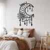 1PC Metal Elegant Gothic Moon & Flower Wall Art - Modern Craft Sign Hanging Ornament for Home, Office, Cafe Decor Birthday Gift