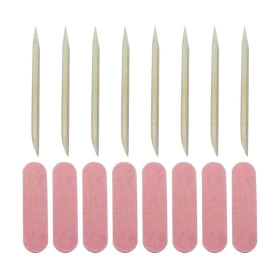 NOLITOY Nail Art Tool Set, 100 Sets, Mini Nail Files with Wooden Picks, Nail Files, Nail Files, Manicure Set, Salon Supplies, Nail Makeup Tools (100