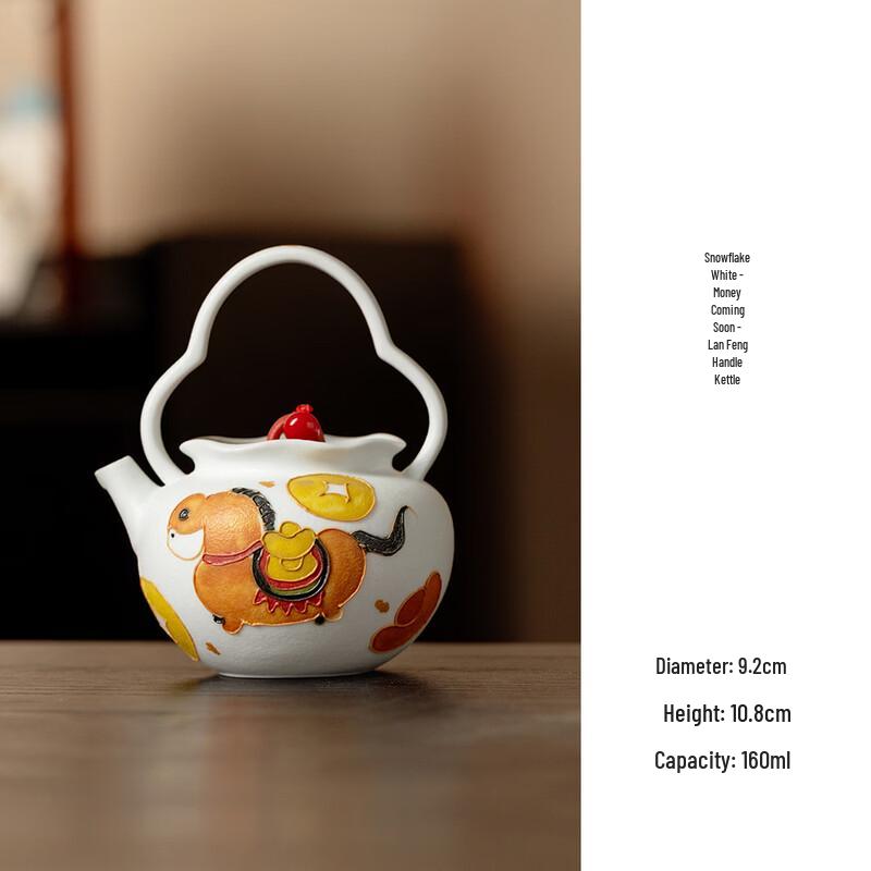 Xihe Hand-painted Auspicious Ceramic Teapot