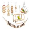 Parrot Cage Interior Decoration Wooden Set Wooden Ladder Parrot Swing Vine Ball Bite Grinding Claw Climbing Soothing Parrot Toy