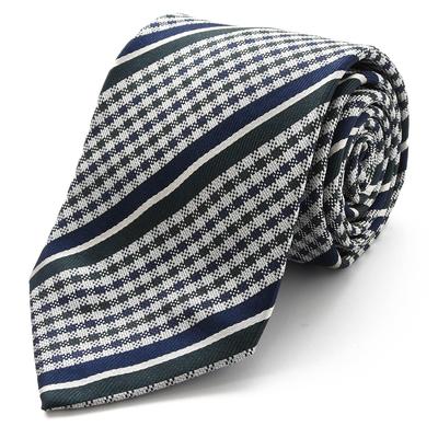 MICHIKO LONDON Brand Made In Italian Silk Jacquard Plaid Regular Size [MICHIKO LONDON] Necktie, Japan, Fabric, Weave, Pattern, Stripe, Business, (D