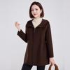 Fengxun Damen Kapuzen-Wende-Trenchcoat 100% Wolle