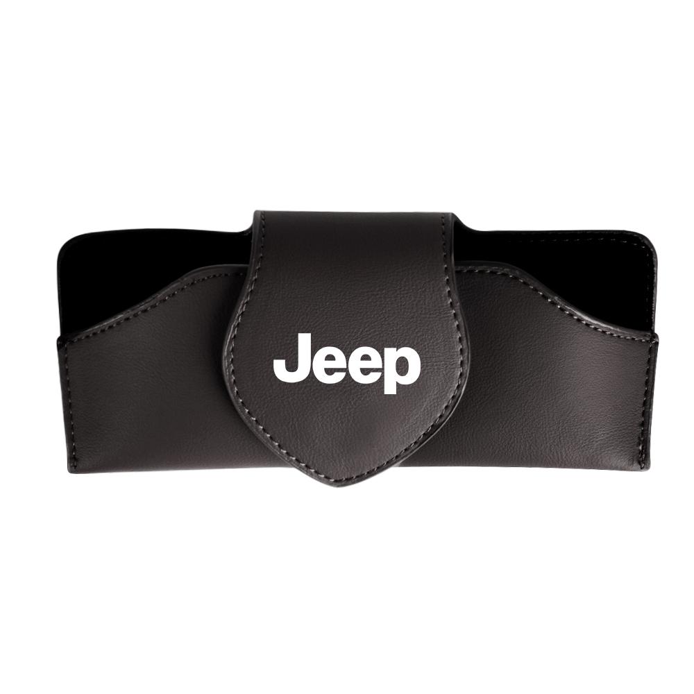 

For Jeep Auto Glasses Storing Case Leather Car Sun Visor Sunglasses Storage Clip For JEEP JK Renegade Patriot Wrangler Trail