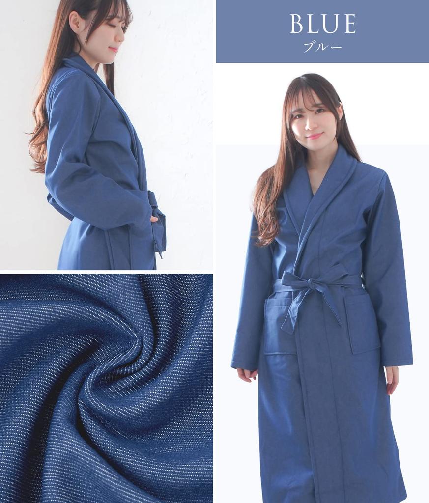 Origin Life Denim After a Hot Long With Waist Wearable With Large Baby Shower 3 Colors to Choose Blue Bathrobe, Loungewear, Pajamas, Roomwear,
