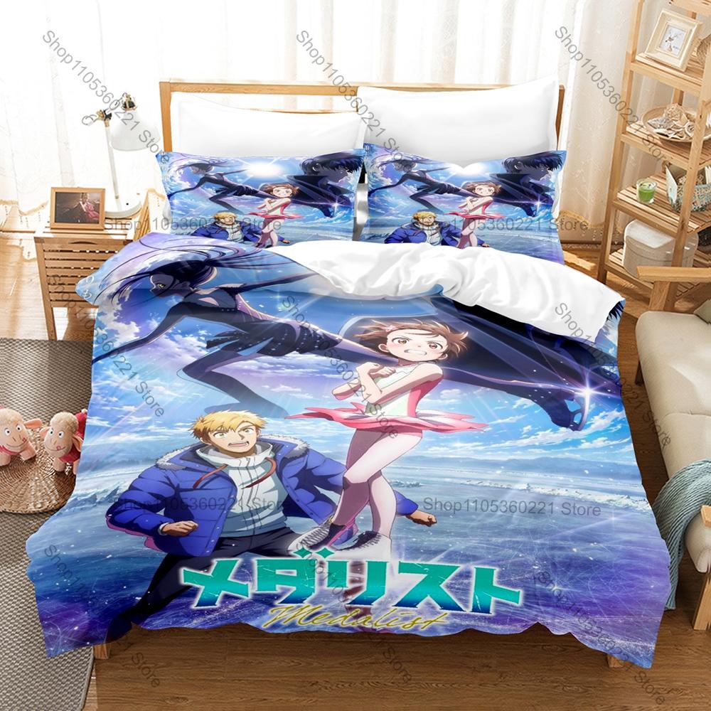 Cool Personality Popular Sports Anime Medalist Bedding Duvet Cover Set New Fashion Pattern Bed Set with Pillowcases Home Textile