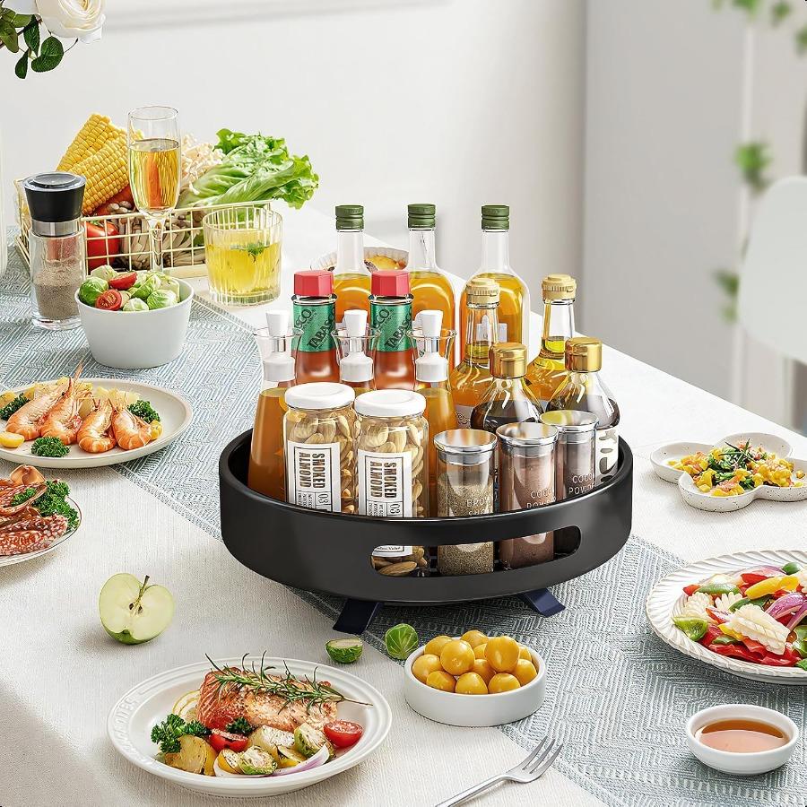 

Органайзер Стойка для специй 2-ярусный Органайзер для шкафа Металлический Ленивая поворотная полка Полка для специй для кладовой Кухонная столешница Хранение 12 дюймов Бл United States