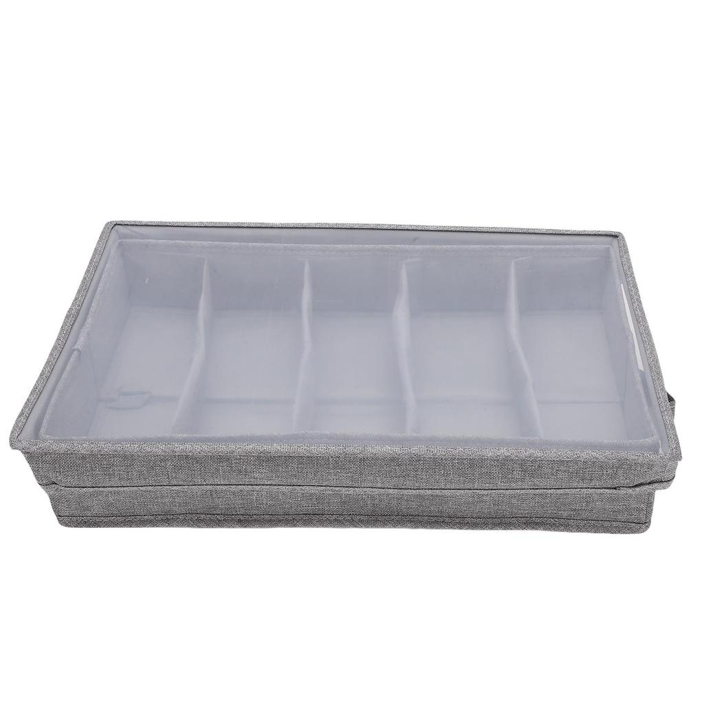 Flatware Utensil Storage Case Silverware Storage Box with Dividers 5 Compartment Flatware Storage Case with Handles
