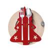 10Pcs/pack Festive Christmas Cutlery Holders Holiday Tableware Pockets Tree Shaped Display Stand for Party Decorations