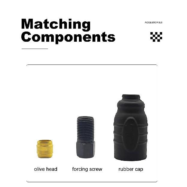 NUTT Y-5 A5-D Oil Tubing 1.35m 2.2m For Scooter E-bike Electric Calipers Oil Pipe Oil Needle Olive Head Rubber Cap Silver Joint