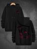 Poker Ace of Spades print hooded sweater, men's and women's loose pullover