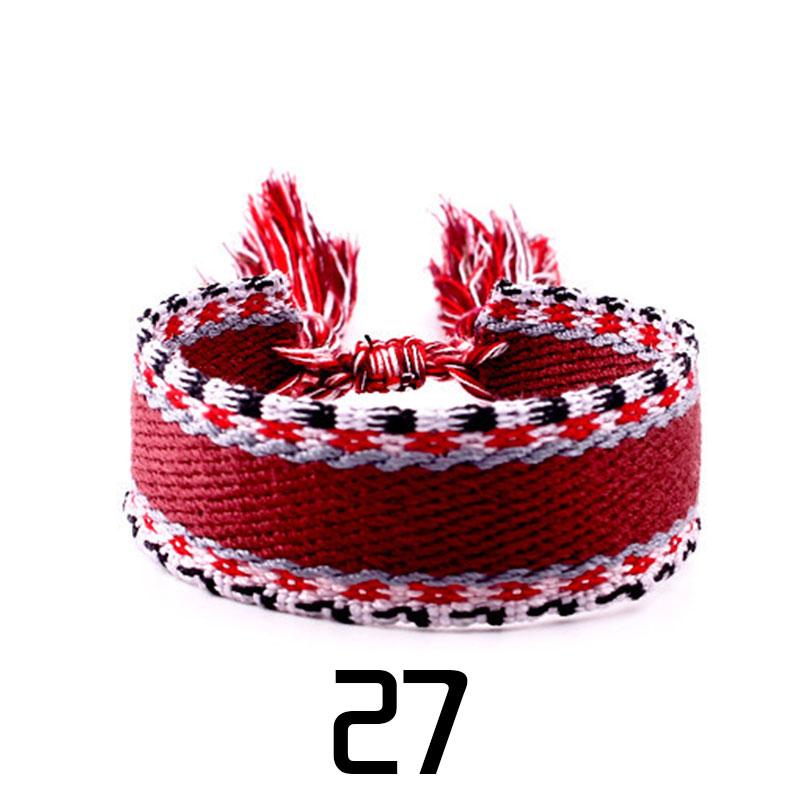 Women Fashion Jewelry Gift Colorful Decorative Pattern Embroidered Handmade Woven Bracelet Bohemian
